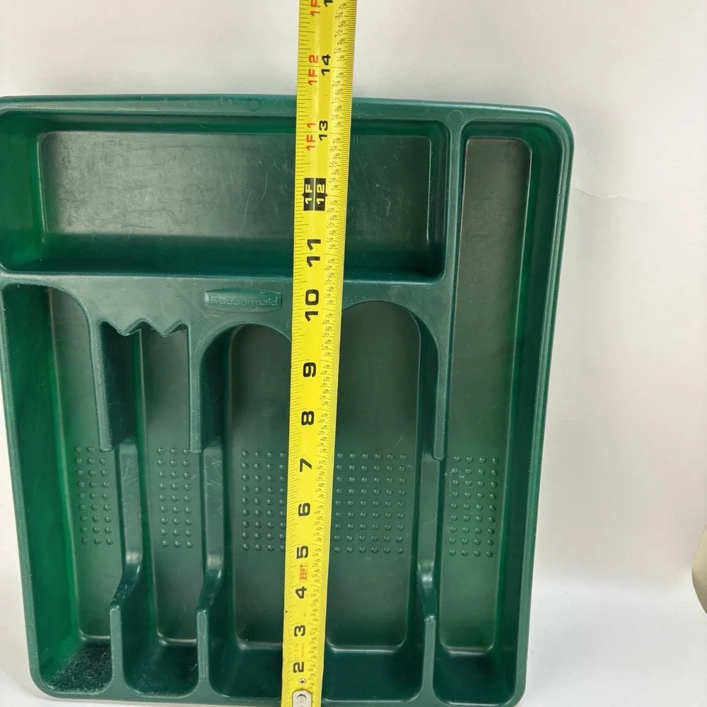 Vintage Rubbermaid Silverware Flatware Storage Tray Organizer #2925 Dark Green